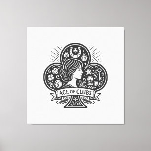 Lienzo As de Clubs — Lady Luck Cameo