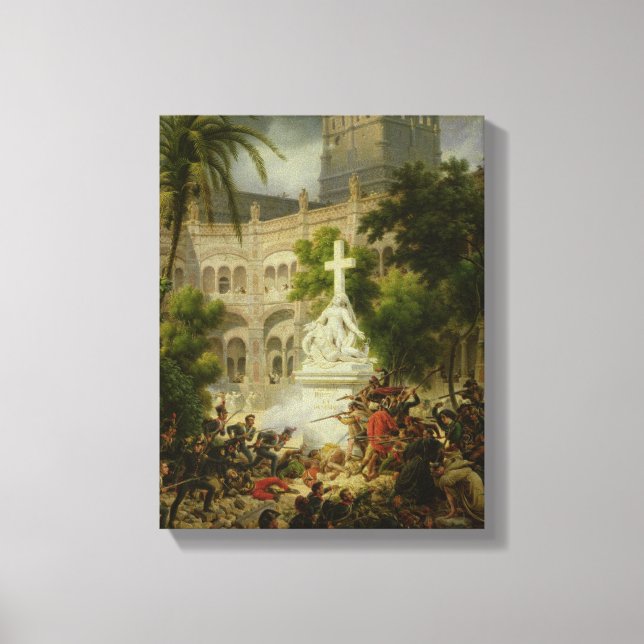 Lienzo Asalto al monasterio de San Engracio (Anverso)