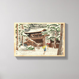 Lienzo Asano Takeji Nieve en el santuario Yuki shin hanga