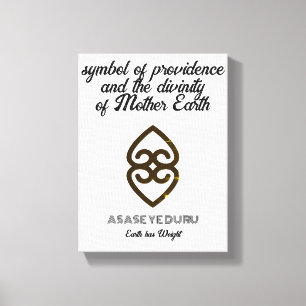 Lienzo Asase Ye Duru Peso Tierra Diseño de Símbolo Adinkr