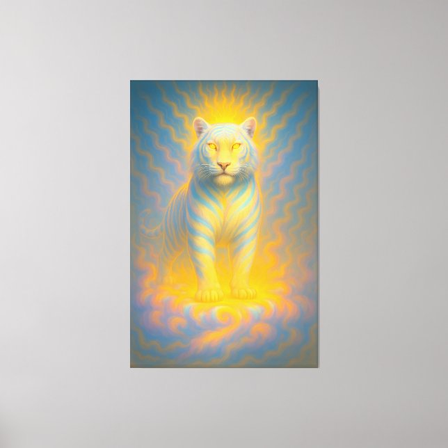 Lienzo Ascended Sunlit White Tiger | ManJiangHong Fine Ar (Anverso)