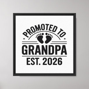 Lienzo Ascendido a Abuelo, Est. 2026, Divertido Nuevo Abu