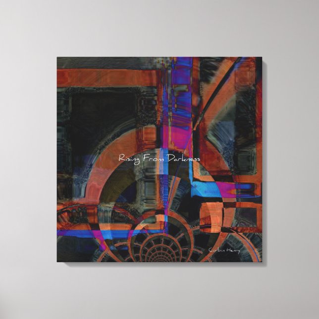 Lienzo Ascendiendo desde la oscuridad abstracto (Anverso)