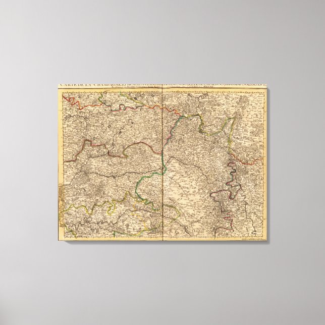Lienzo Asentamientos y bosques de Francia (Anverso)