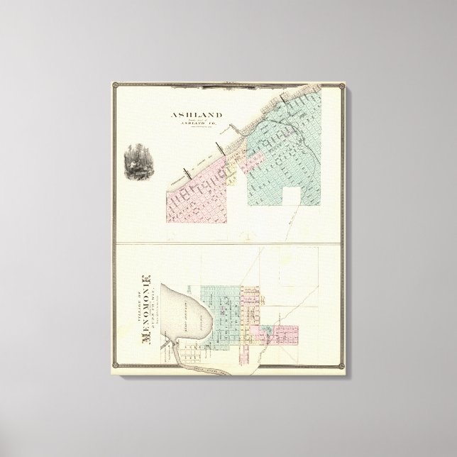 Lienzo Ashland y Menomonie, Wis (Anverso)