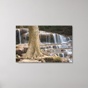 Lienzo Asia, cascada en la frontera entre Tailandia