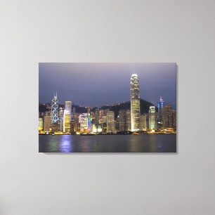 Lienzo Asia, China, Hong Kong, horizonte urbano y 2