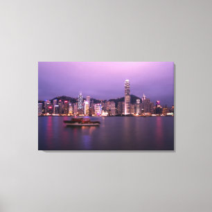 Lienzo Asia, China, Hong Kong, paisaje urbano de la ciuda