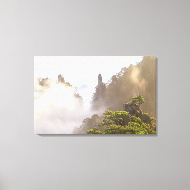 Lienzo Asia, China, Huanshan. La montaña amarilla en (Anverso)