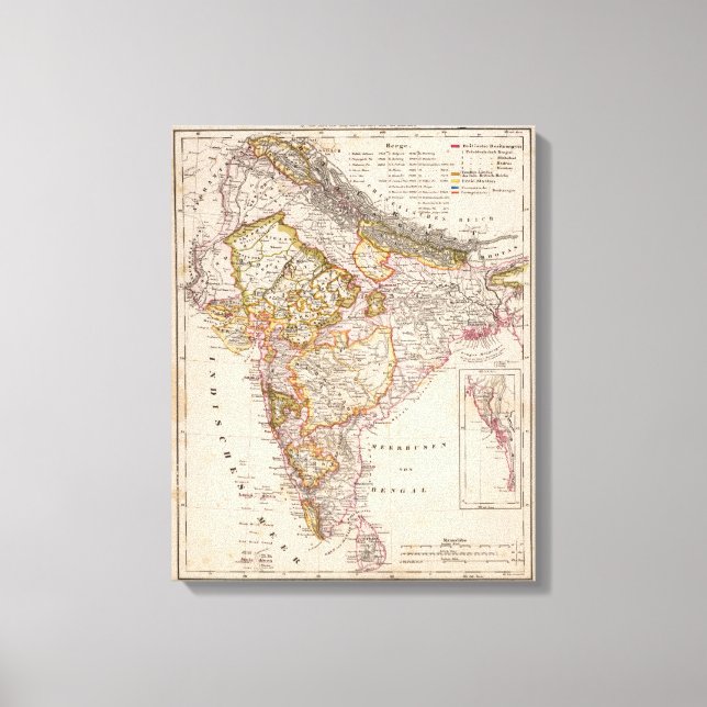 Lienzo Asia, India, Bangladesh (Anverso)