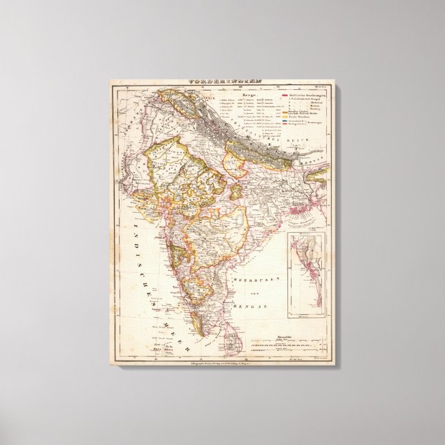 Lienzo Asia, India, Bangladesh (Anverso)