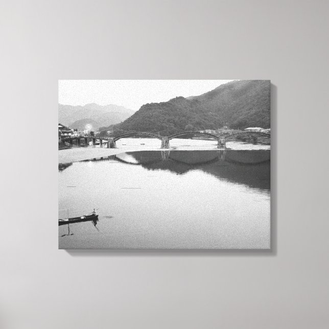 Lienzo Asia, Japón, Iwakuni. Pescadores e histórico (Anverso)