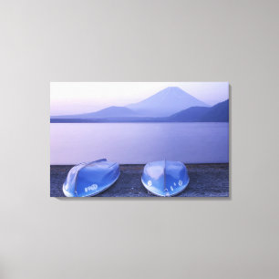 Lienzo Asia, Japón, Yamanashi, Botes de remos en el lago