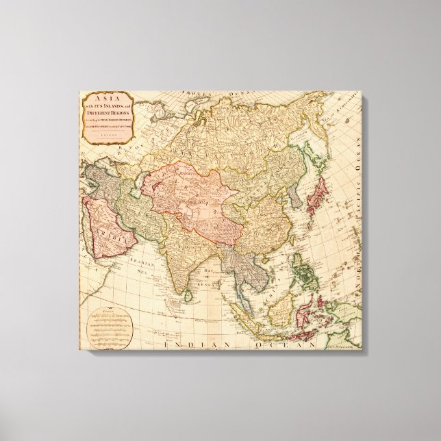 Lienzo Asia: Mapa panorámicoAsia 8 (Anverso)