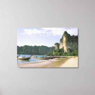 Lienzo Asia, Tailandia, Krabi. Playa West Railay, larga