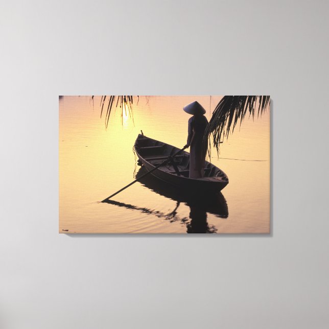 Lienzo Asia, Vietnam, El Delta Del Mekong, Can Tho. Noche (Anverso)