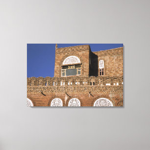 Lienzo Asia, Yemen, Saná. Detalle de arquitectura yemení.