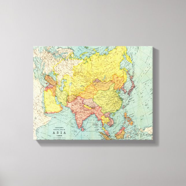 Lienzo AsiaMapa panorámicoAsia 10 (Anverso)