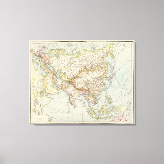 Lienzo Asien - Mapa de Asia (Anverso)