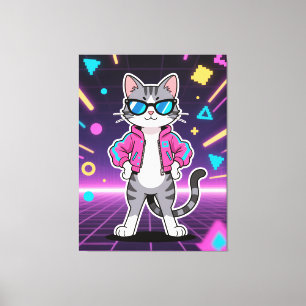 Lienzo Asombroso gato Guay Retro Gamer