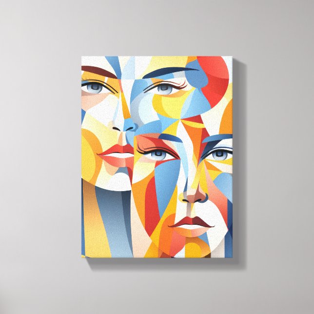 Lienzo Aspecto humano abstracto y vibrante (Anverso)