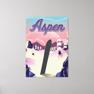 Lienzo Aspen Colorado Snowboard Poster