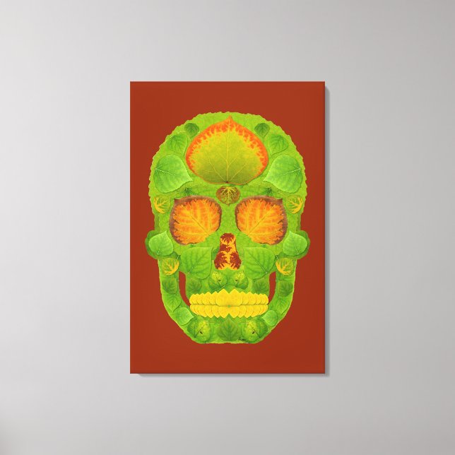 Lienzo Aspen Leaf Skull 10 (Anverso)