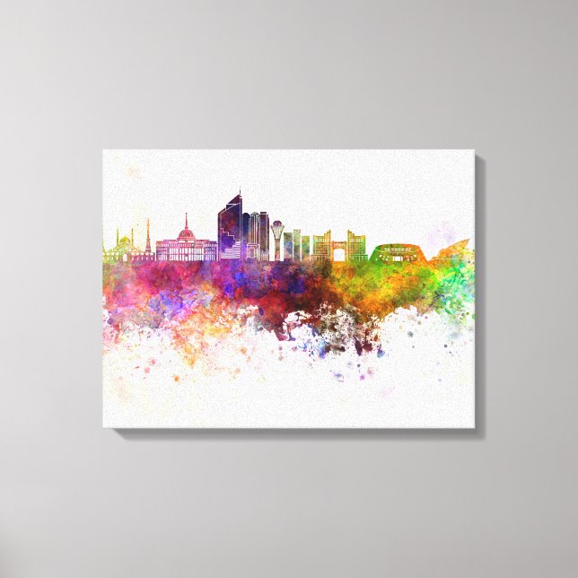 Lienzo Astana skyline in watercolor background (Anverso)