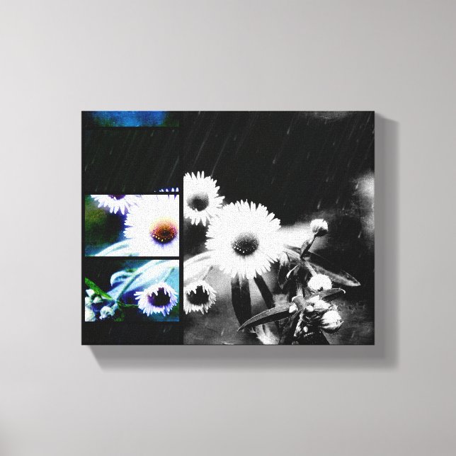 Lienzo Asters Aglow Art Collage Pintado de tela (Anverso)