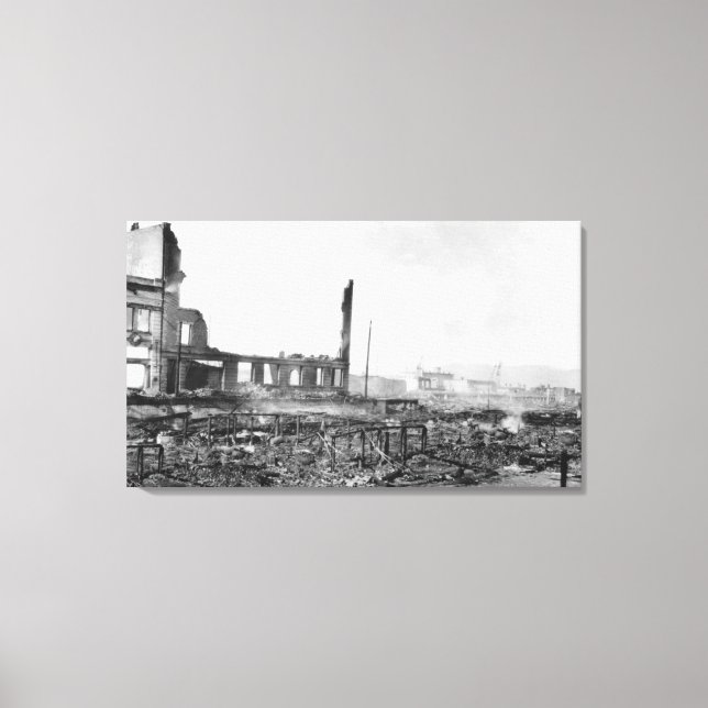 Lienzo Astoria, Oregon Fire View of Exchange St. (Anverso)