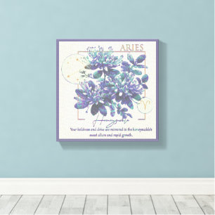 Lienzo Astrología/Aries Zodiac Rótulo Flor Himno