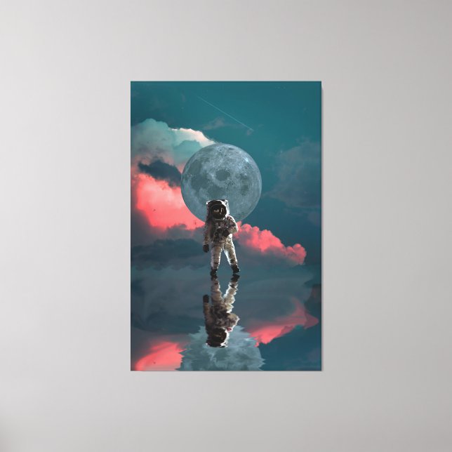 LIENZO ASTRONAUT SPACE ART PRINT 3 PANEL STRETCHED CANVAS (Anverso)