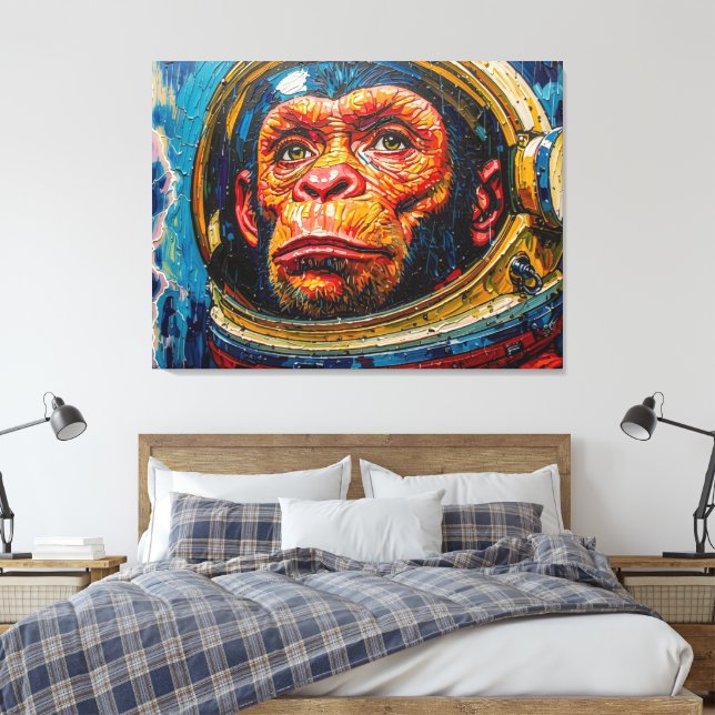 LIENZO ASTRONAUTA CHIMPANCÉ REGRESA A CASA-4 (Insitu(Dormitorio))