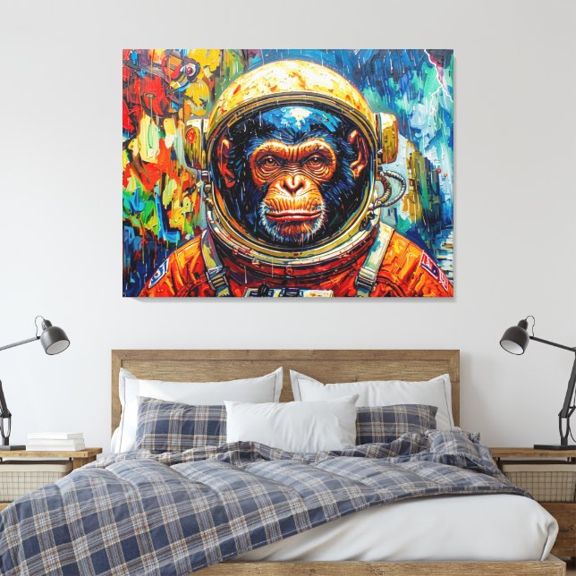 LIENZO ASTRONAUTA CHIMPANCÉ REGRESA A CASA-7 (Insitu(Dormitorio))