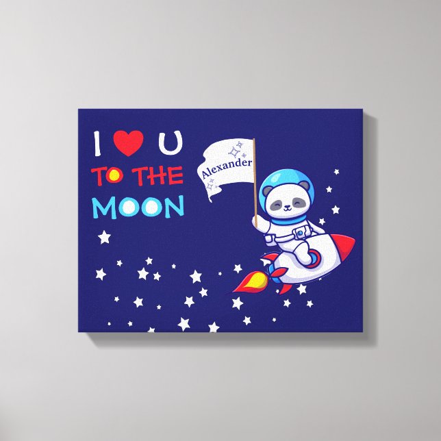 Lienzo Astronauta Cute Panda De Oso En Los Niños De Los B (Anverso)