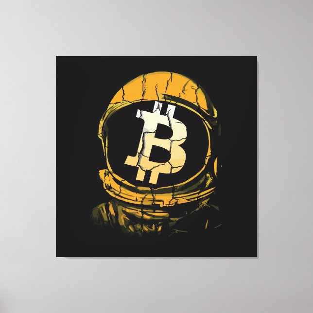 Lienzo Astronauta de Bitcoin-Crypto (Anverso)