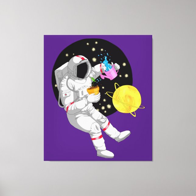Lienzo Astronauta de fondo cósmico (Anverso)