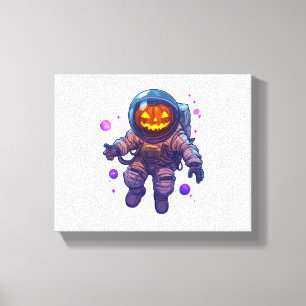 Lienzo Astronauta de Jack-o'-Lantern