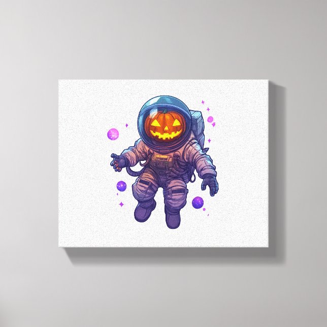 Lienzo Astronauta de Jack-o'-Lantern (Anverso)