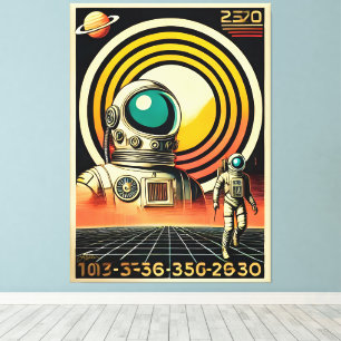 Lienzo Astronauta de la era espacial de mediados del sigl