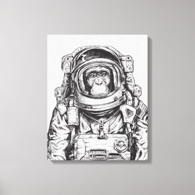 Lienzo Astronauta de monos (Anverso)