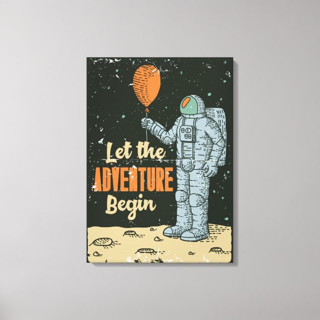Lienzo Astronauta Dejar Que La Aventura Emprenda La Cueva (Anverso)