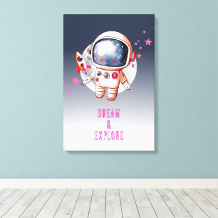 Lienzo Astronauta Luna Galaxia Espacial