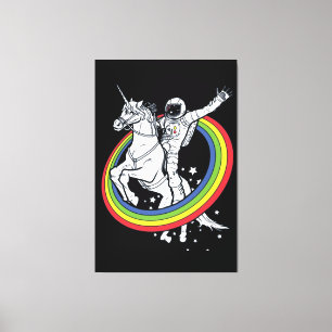 Lienzo Astronauta montando un unicornio