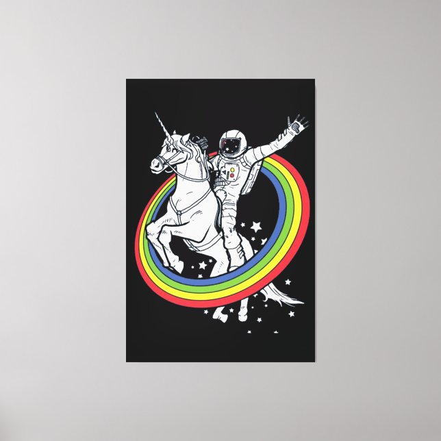 Lienzo Astronauta montando un unicornio (Anverso)