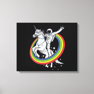 Lienzo Astronauta montando un unicornio