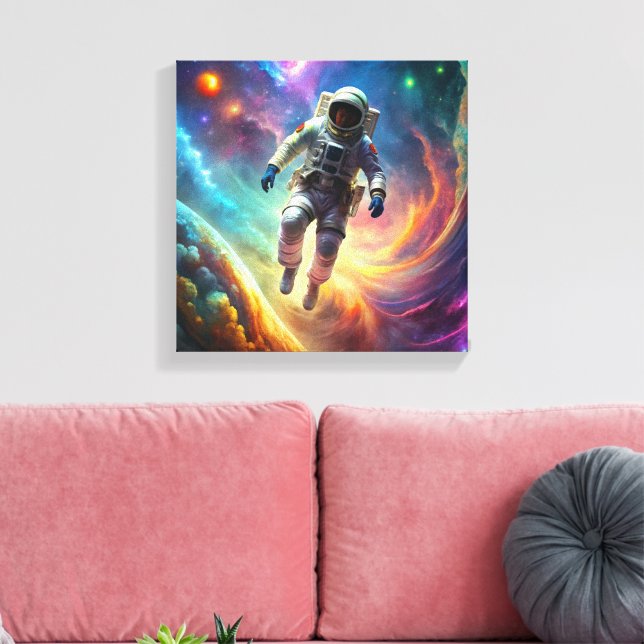 Lienzo Astronauta suspendida en el espacio en medio de la (Insitu (Sala de estar))