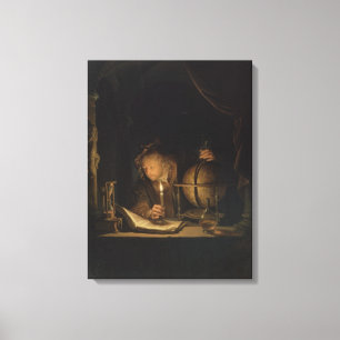 Lienzo Astrónomo a la luz de las velas Canvas