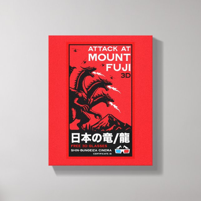 Lienzo Ataque japonés a Kaiju en el Monte Fiyi (Anverso)