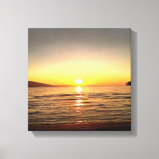 Lienzo Atardecer artístico otoñal en el Egeo